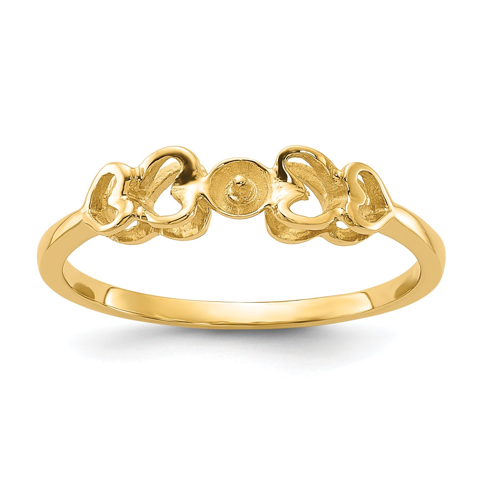 10K Yellow Gold 10K Polished Pearl Ring Mounting