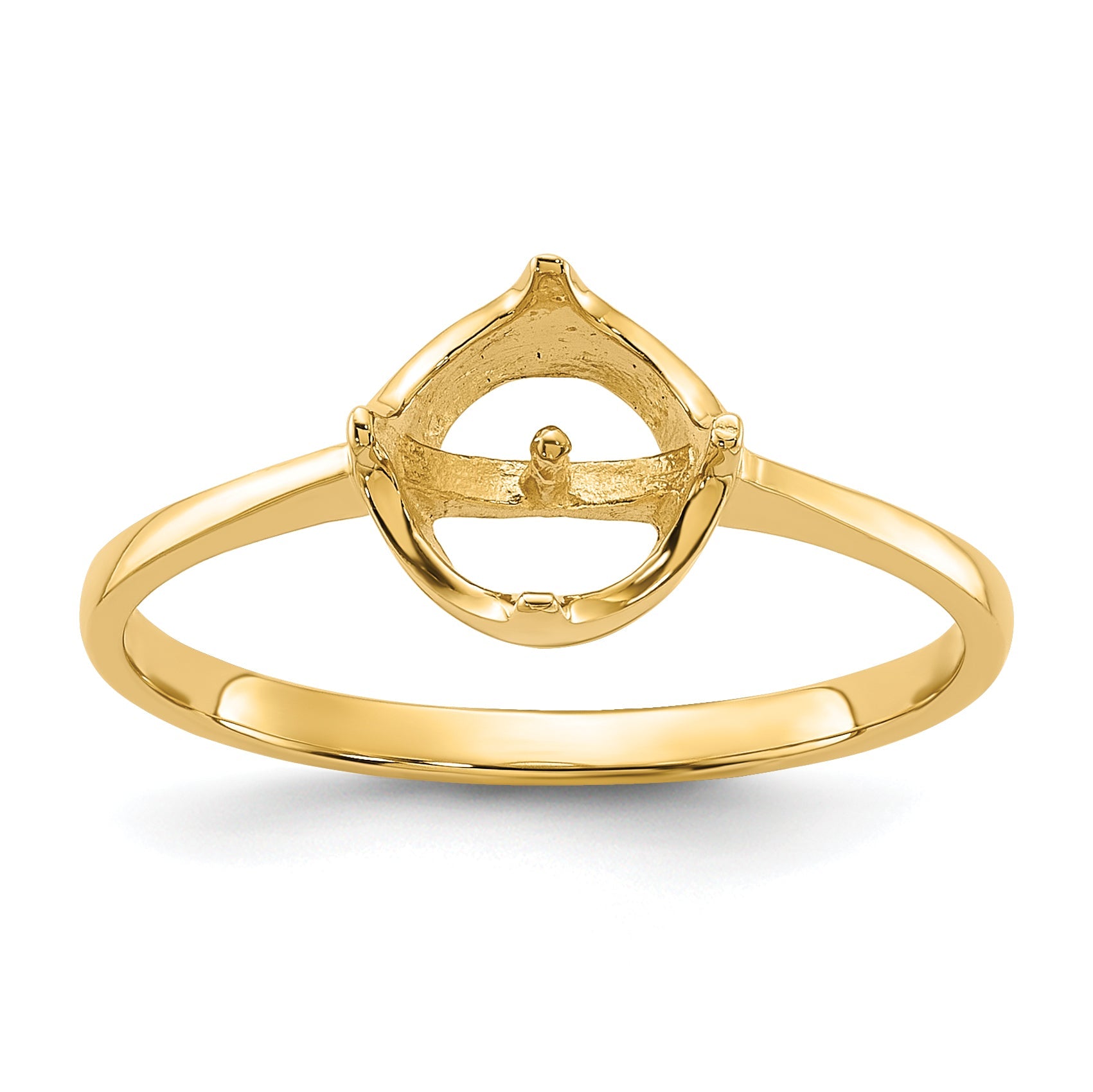 10K Yellow Gold 10K Polished Pearl Ring Mounting