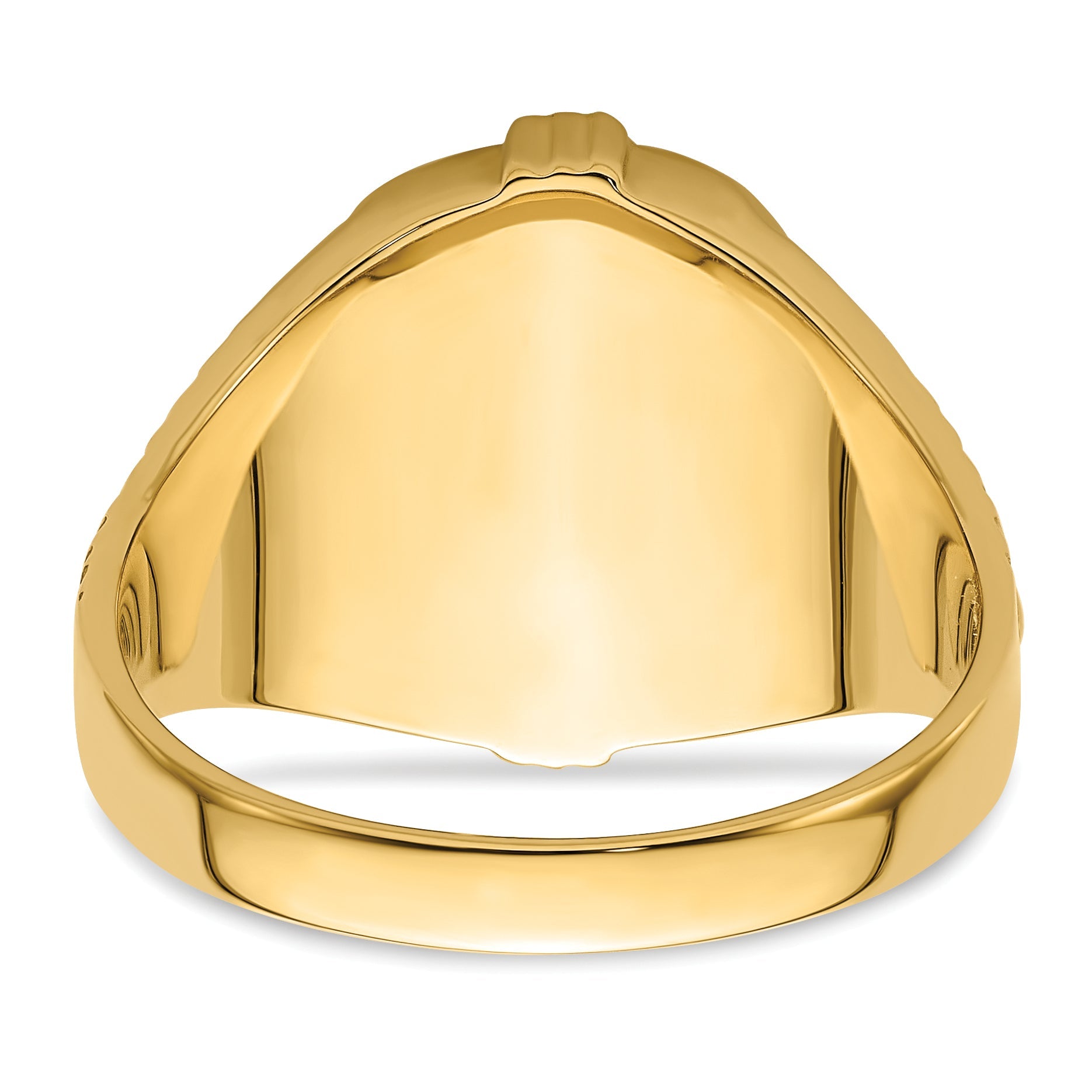 10K Yellow Gold Men'S Polished And Textured Masonic Ring Mounting
