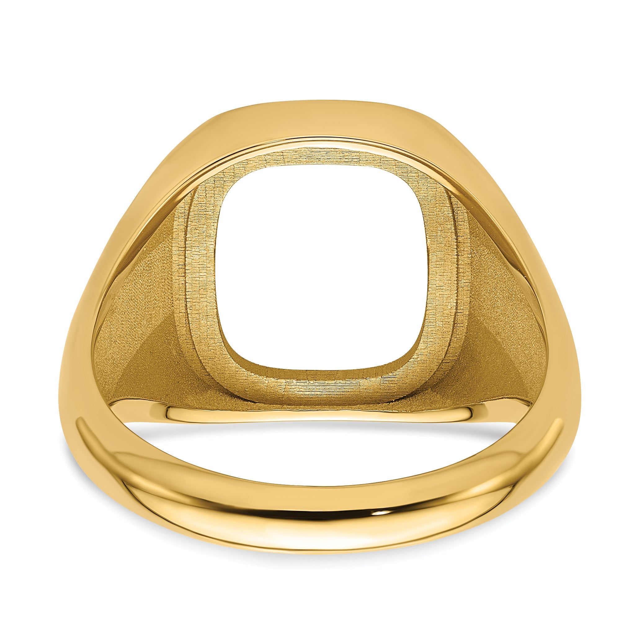 10K Yellow Gold Men'S Polished And Textured Masonic Ring Mounting