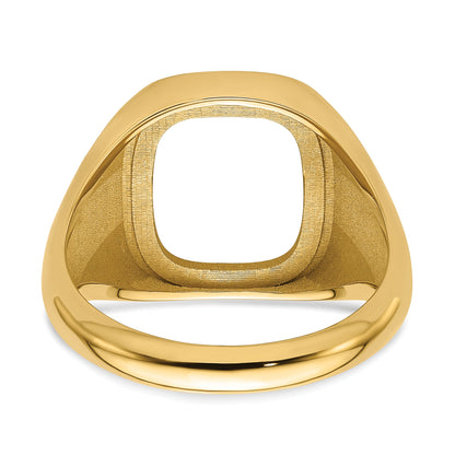 10K Yellow Gold Men'S Polished And Textured Masonic Ring Mounting