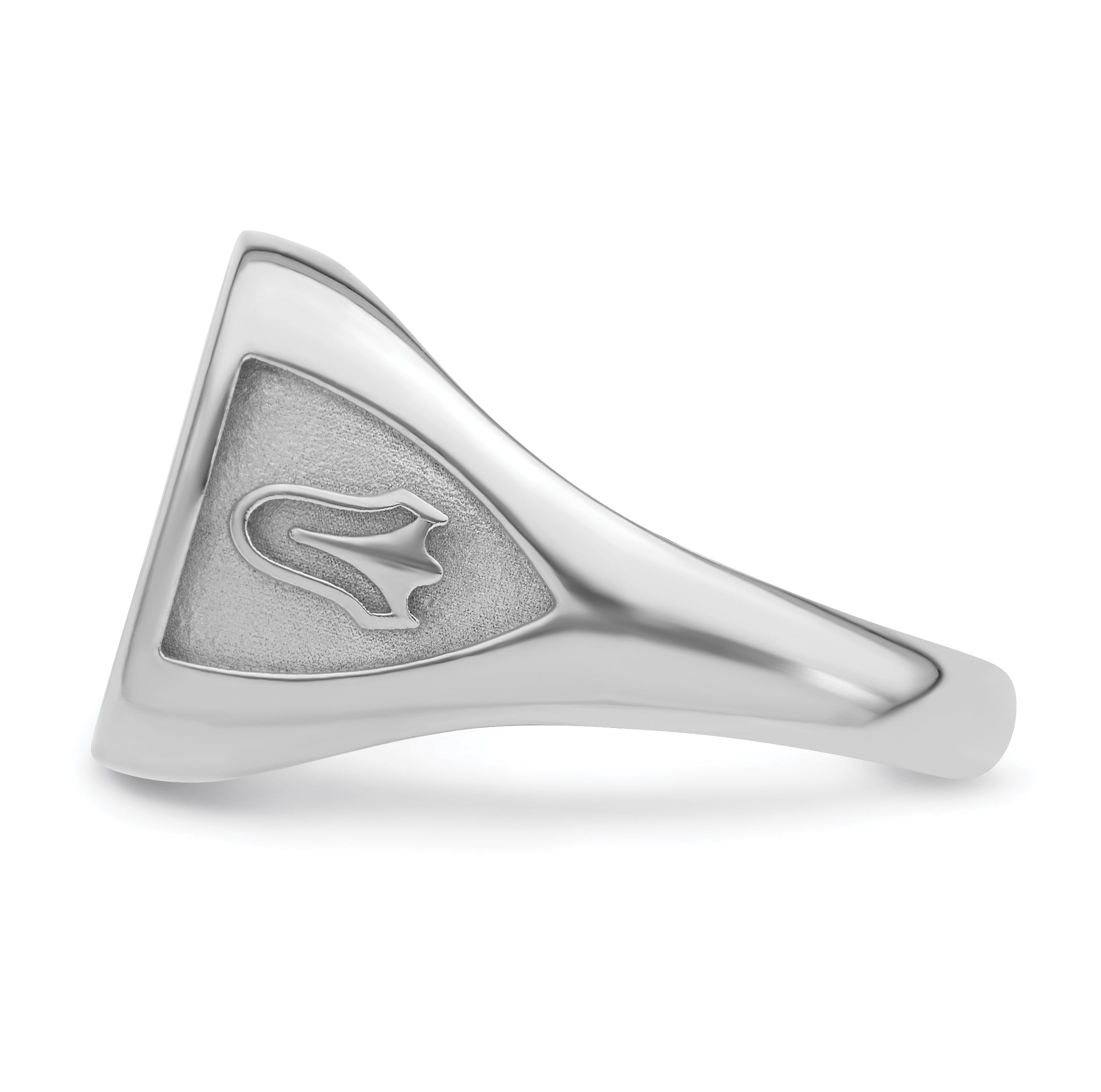 10K White Gold Men'S Polished And Textured Masonic Ring Mounting