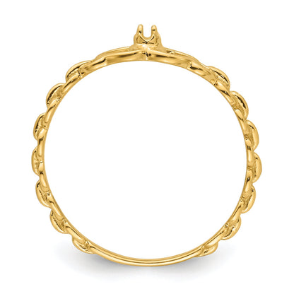 10K Yellow Gold 10K .01Ct. Diamond Heart Ring Mounting