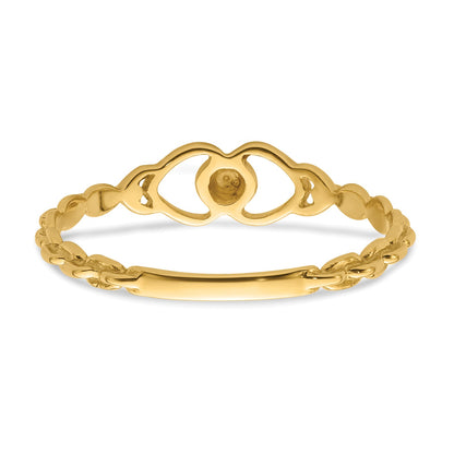 10K Yellow Gold 10K .01Ct. Diamond Heart Ring Mounting