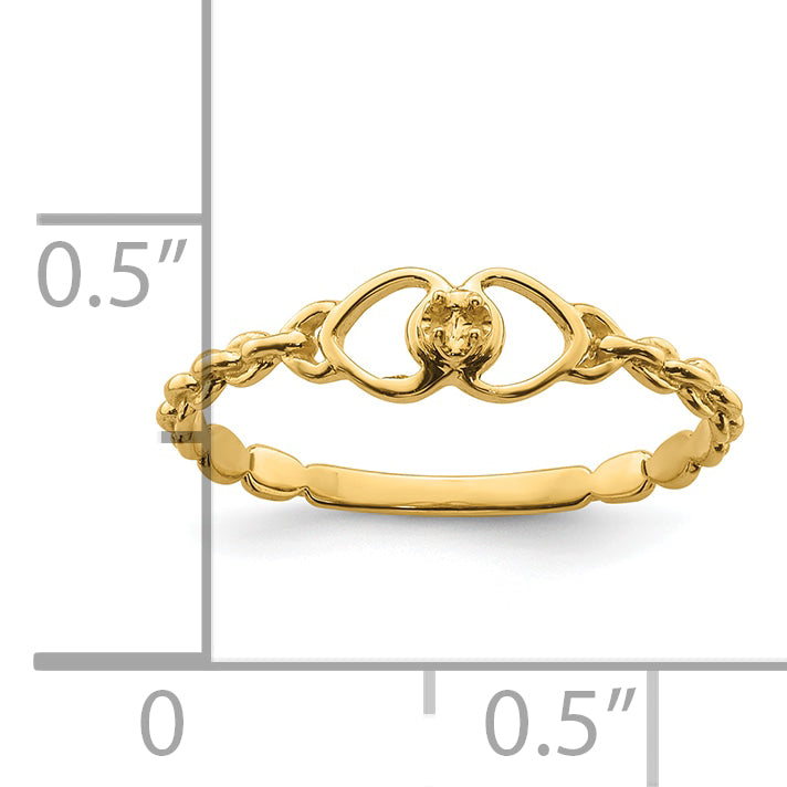 10K Yellow Gold 10K .01Ct. Diamond Heart Ring Mounting