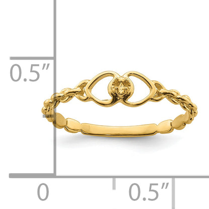 10K Yellow Gold 10K .01Ct. Diamond Heart Ring Mounting