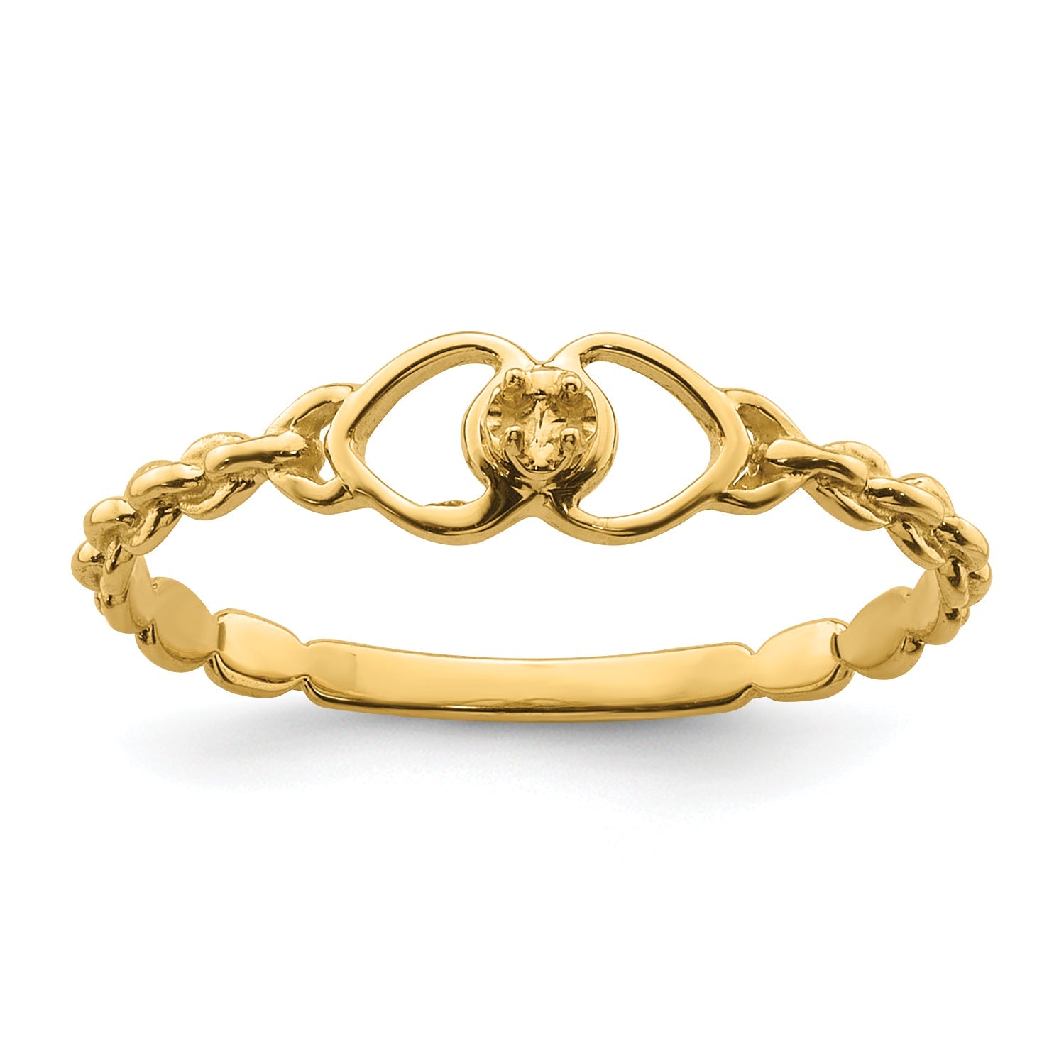 10K Yellow Gold 10K .01Ct. Diamond Heart Ring Mounting