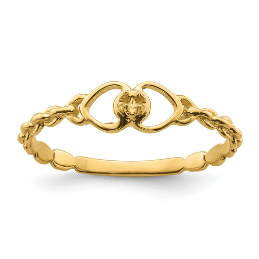 10K Yellow Gold 10K .01Ct. Diamond Heart Ring Mounting