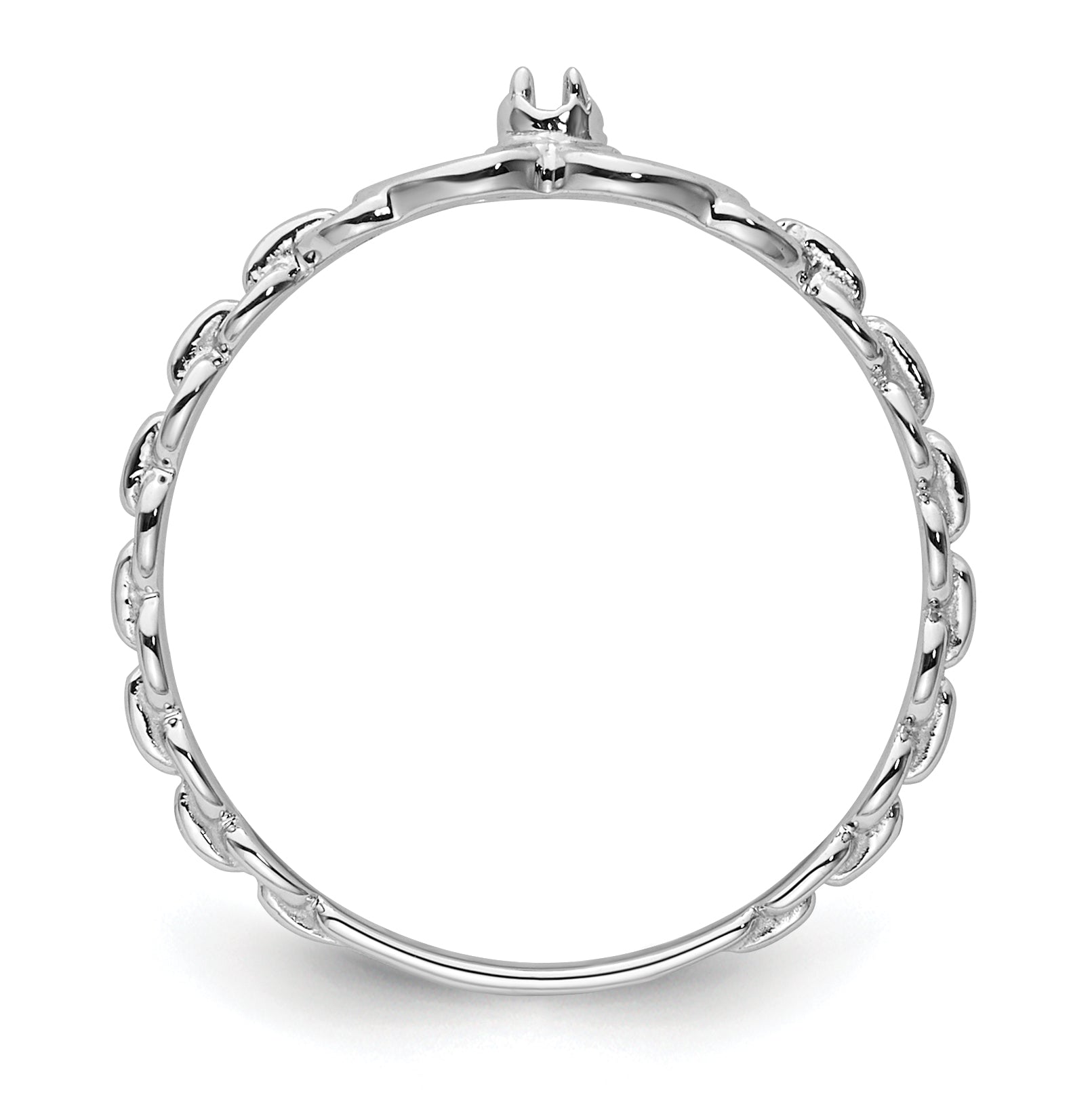 10K White Gold 10K .01Ct. Diamond Heart Ring Mounting