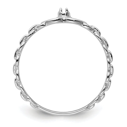 10K White Gold 10K .01Ct. Diamond Heart Ring Mounting