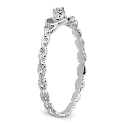 10K White Gold 10K .01Ct. Diamond Heart Ring Mounting