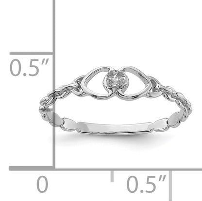 10K White Gold 10K .01Ct. Diamond Heart Ring Mounting