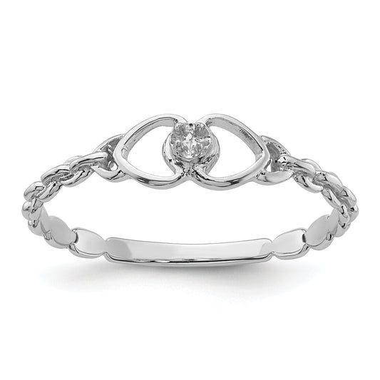 10K White Gold 10K .01Ct. Diamond Heart Ring Mounting
