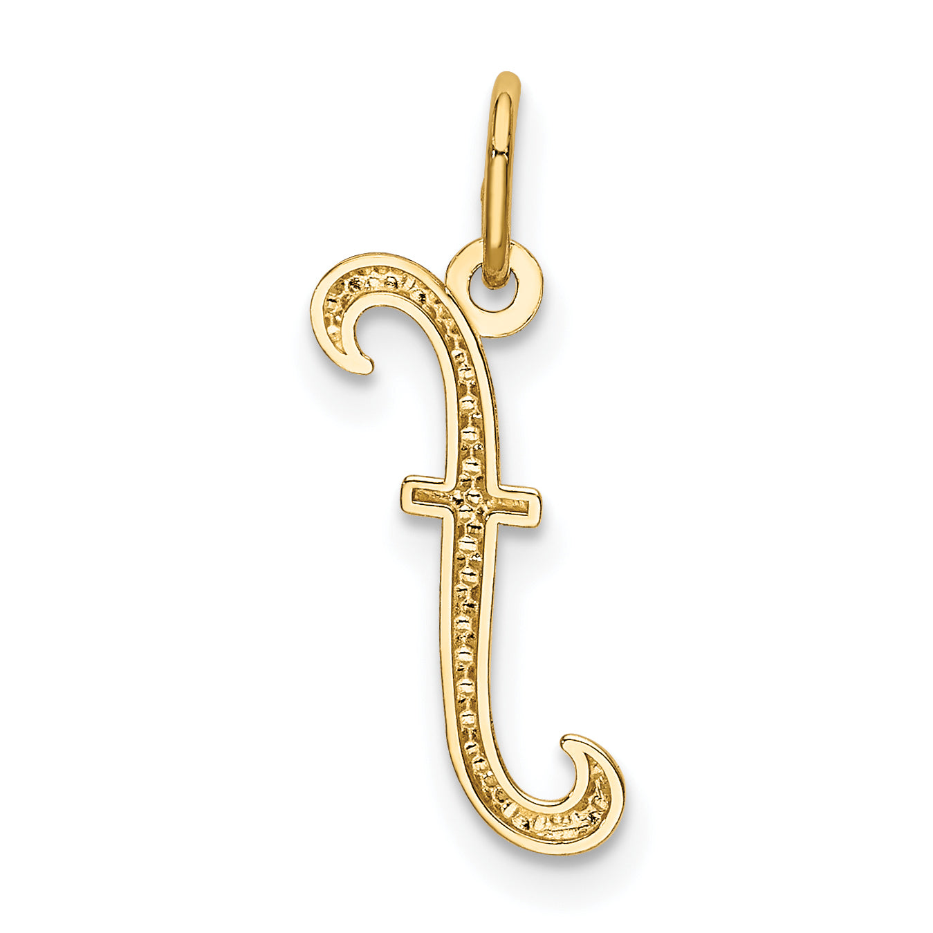 10K Yellow Gold Letter R Initial Charm