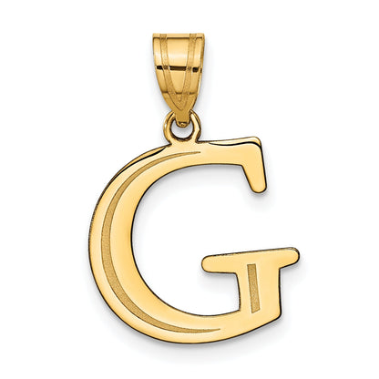 10K Yellow Gold 10K Polished Etched Letter G Initial Pendant