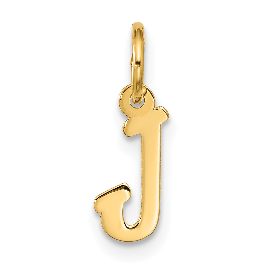 10K Yellow Gold Small Script Initial J Charm