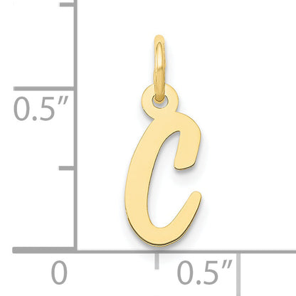 10K Yellow Gold Small Script Initial C Charm