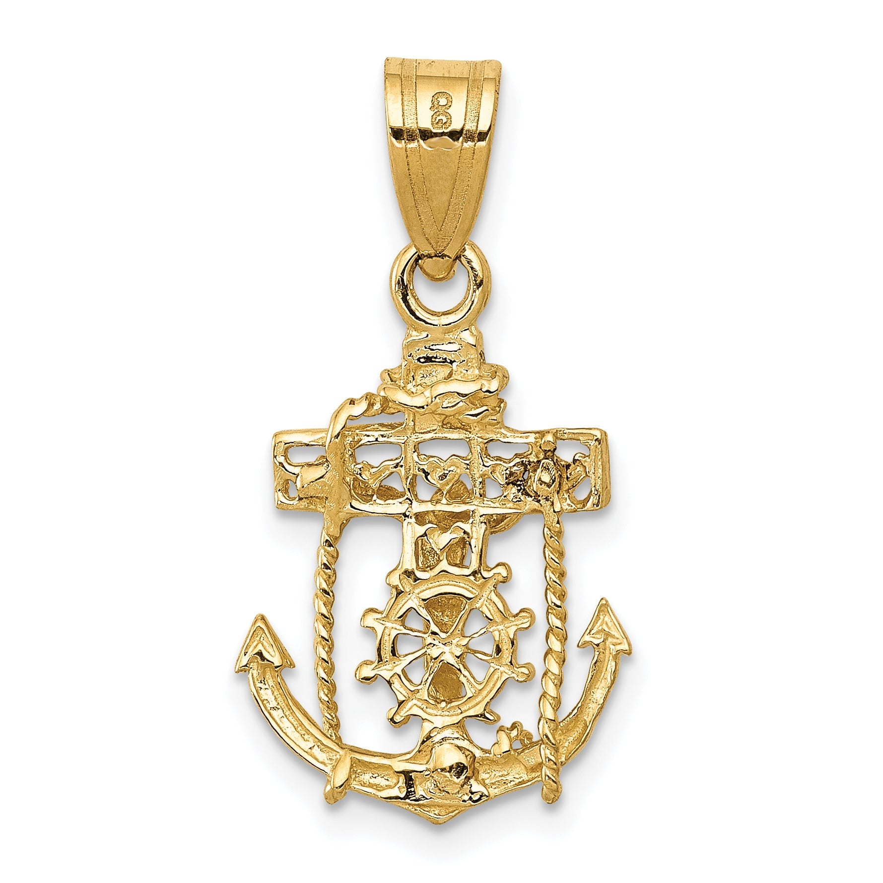 10K Yellow Gold Mariners Cross Pendant