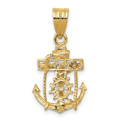 10K Yellow Gold Mariners Cross Pendant