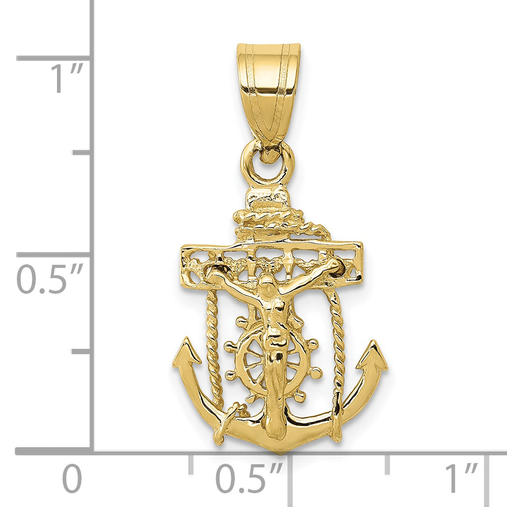 10K Yellow Gold Mariners Cross Pendant
