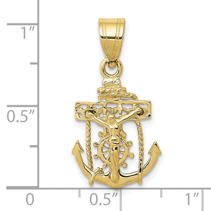 10K Yellow Gold Mariners Cross Pendant