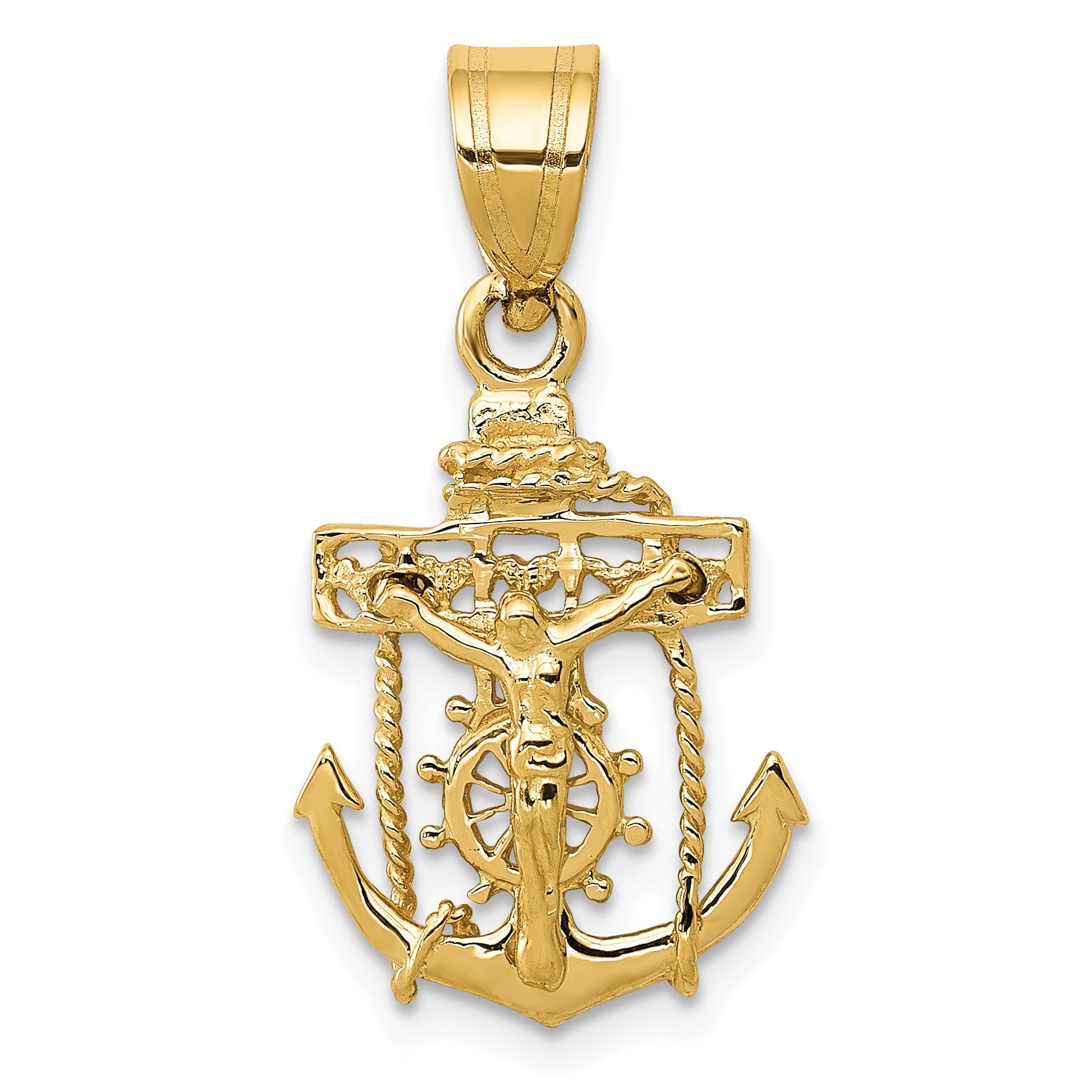 10K Yellow Gold Mariners Cross Pendant