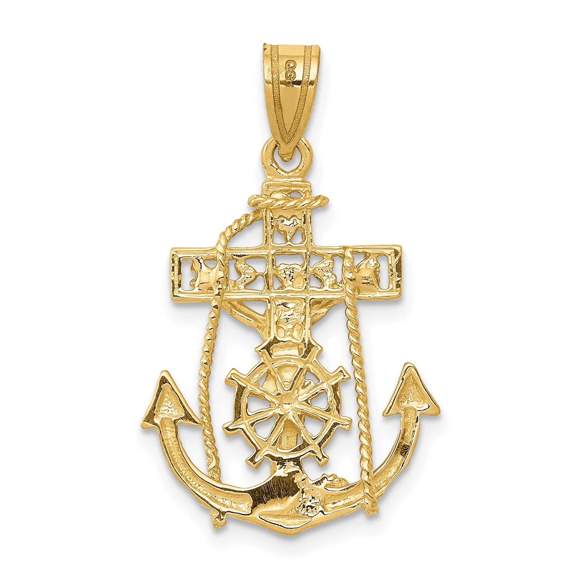 10K Yellow Gold Mariners Cross Pendant