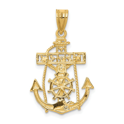 10K Yellow Gold Mariners Cross Pendant