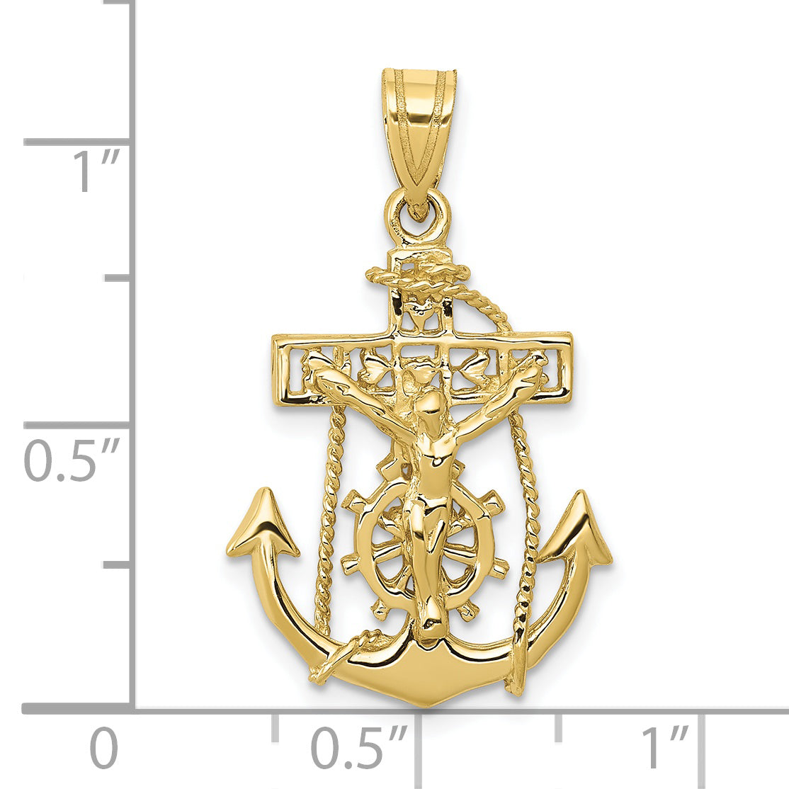 10K Yellow Gold Mariners Cross Pendant