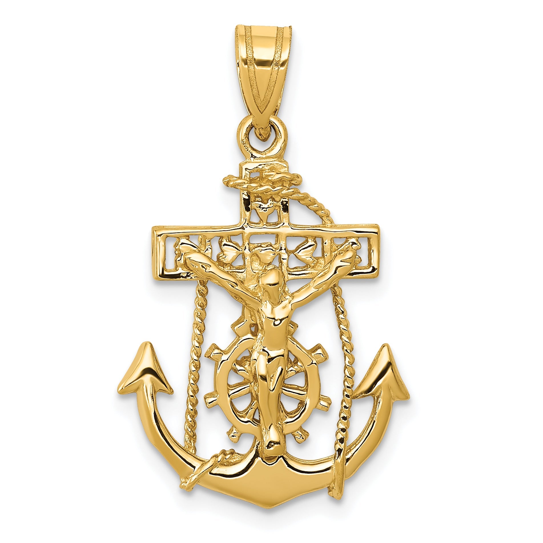 10K Yellow Gold Mariners Cross Pendant