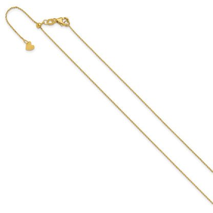 3 Inch 14K Yellow Gold Adjustable 1mm D/C Cable Chain Necklace