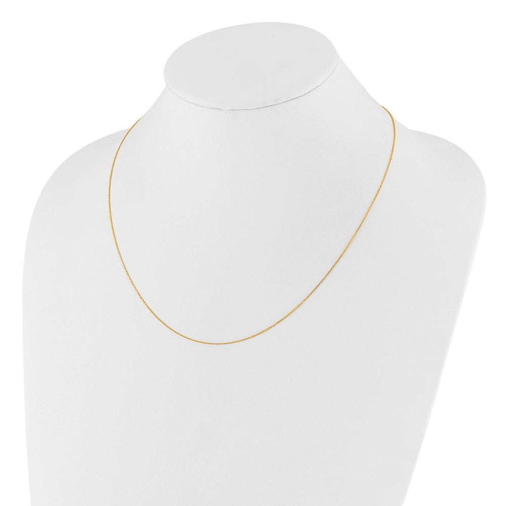 3 Inch 14K Yellow Gold Adjustable 1mm D/C Cable Chain Necklace