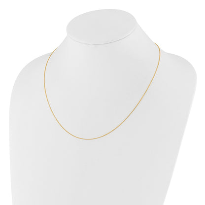 3 Inch 14K Yellow Gold Adjustable 1mm D/C Cable Chain Necklace