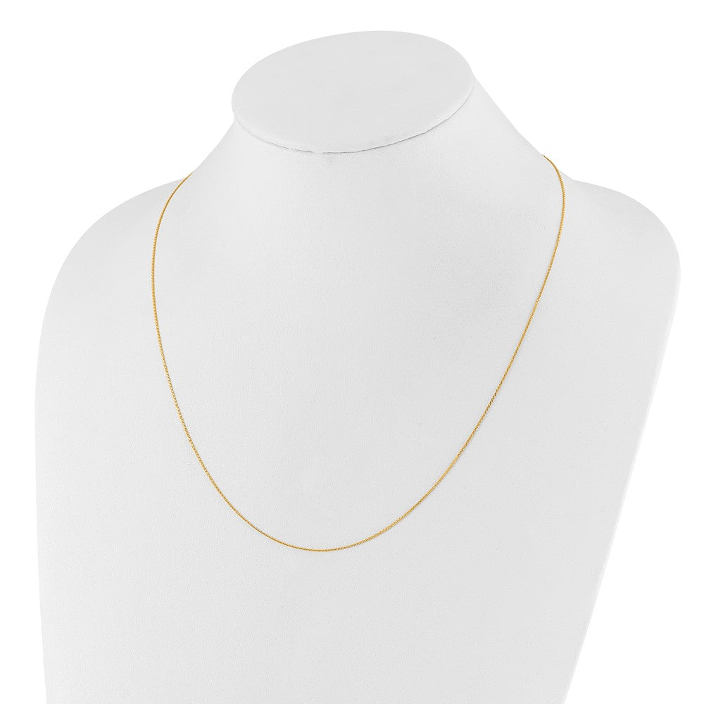 3 Inch 14K Yellow Gold Adjustable 1mm D/C Cable Chain Necklace