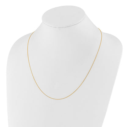 3 Inch 14K Yellow Gold Adjustable 1mm D/C Cable Chain Necklace