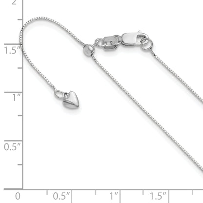 26 Inch 14K White Gold Adjustable .55mm Baby Box Chain Necklace