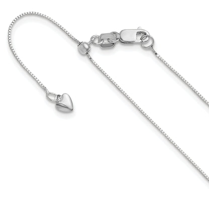 26 Inch 14K White Gold Adjustable .55mm Baby Box Chain Necklace