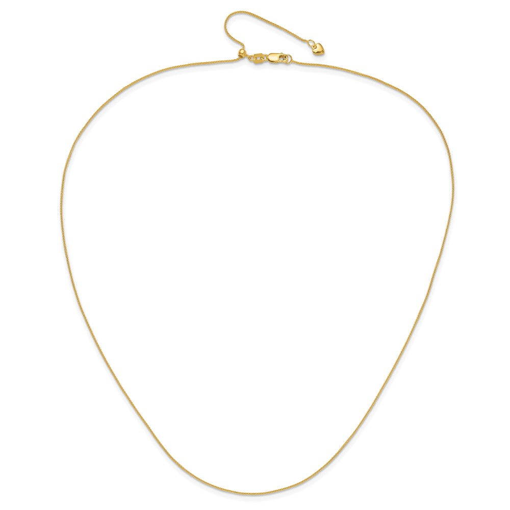 3 Inch 14K Yellow Gold Adjustable .85mm Wheat Chain Necklace