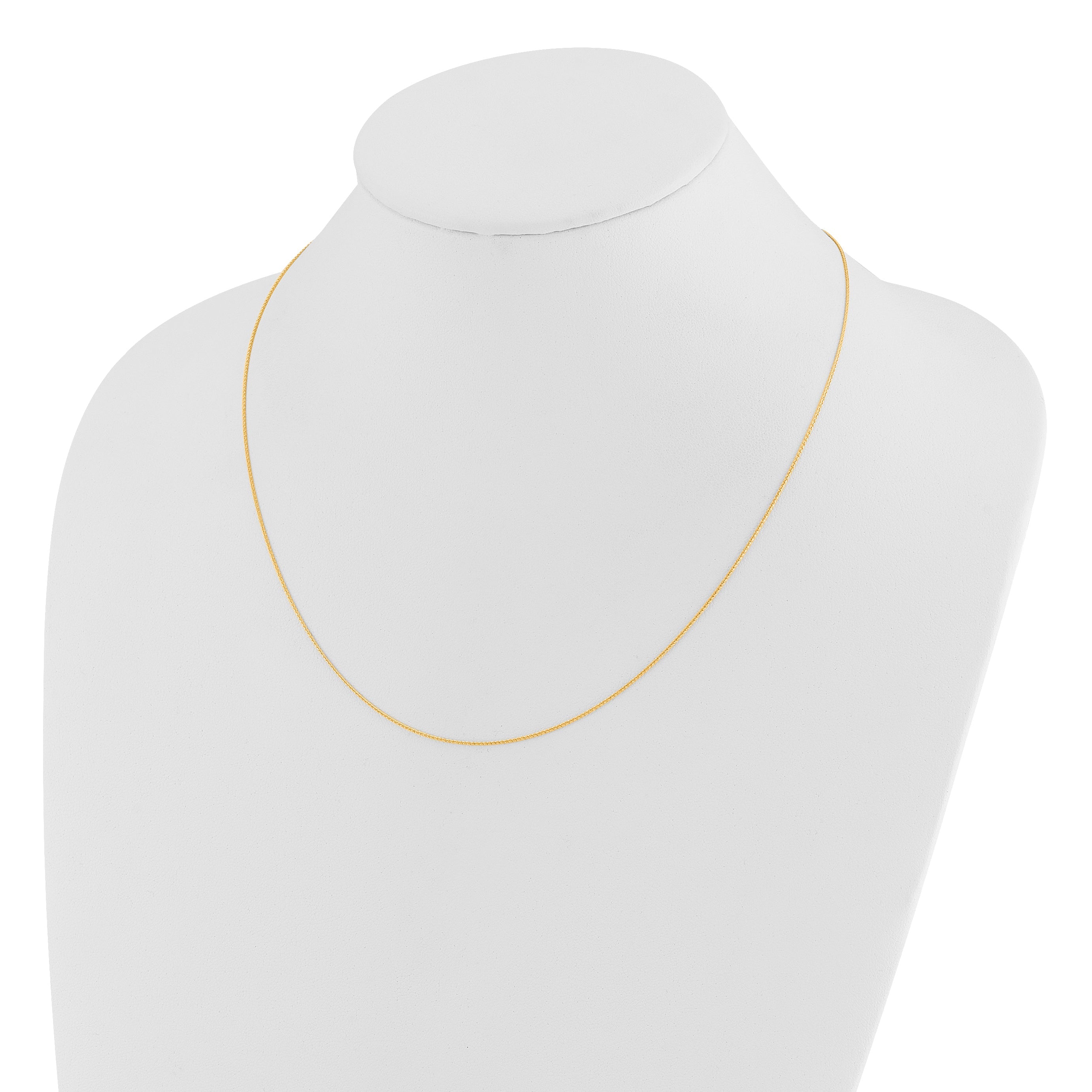 26 Inch 14K Yellow Gold Adjustable .8mm D/C Wheat Chain Necklace