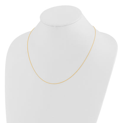 3 Inch 14K Yellow Gold Adjustable .8mm D/C Wheat Chain Necklace