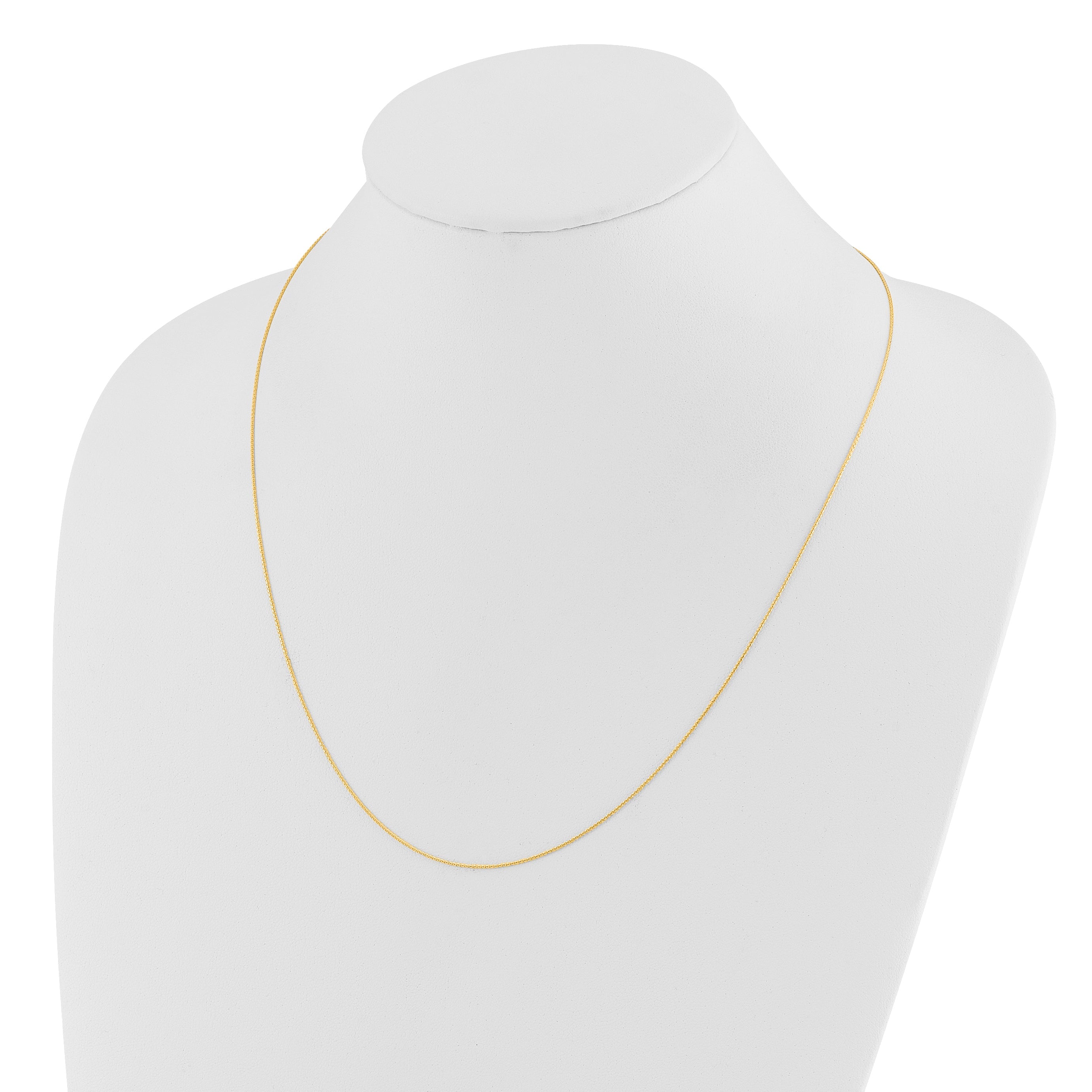 26 Inch 14K Yellow Gold Adjustable .8mm D/C Wheat Chain Necklace