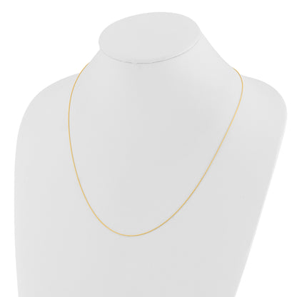 3 Inch 14K Yellow Gold Adjustable .8mm D/C Wheat Chain Necklace