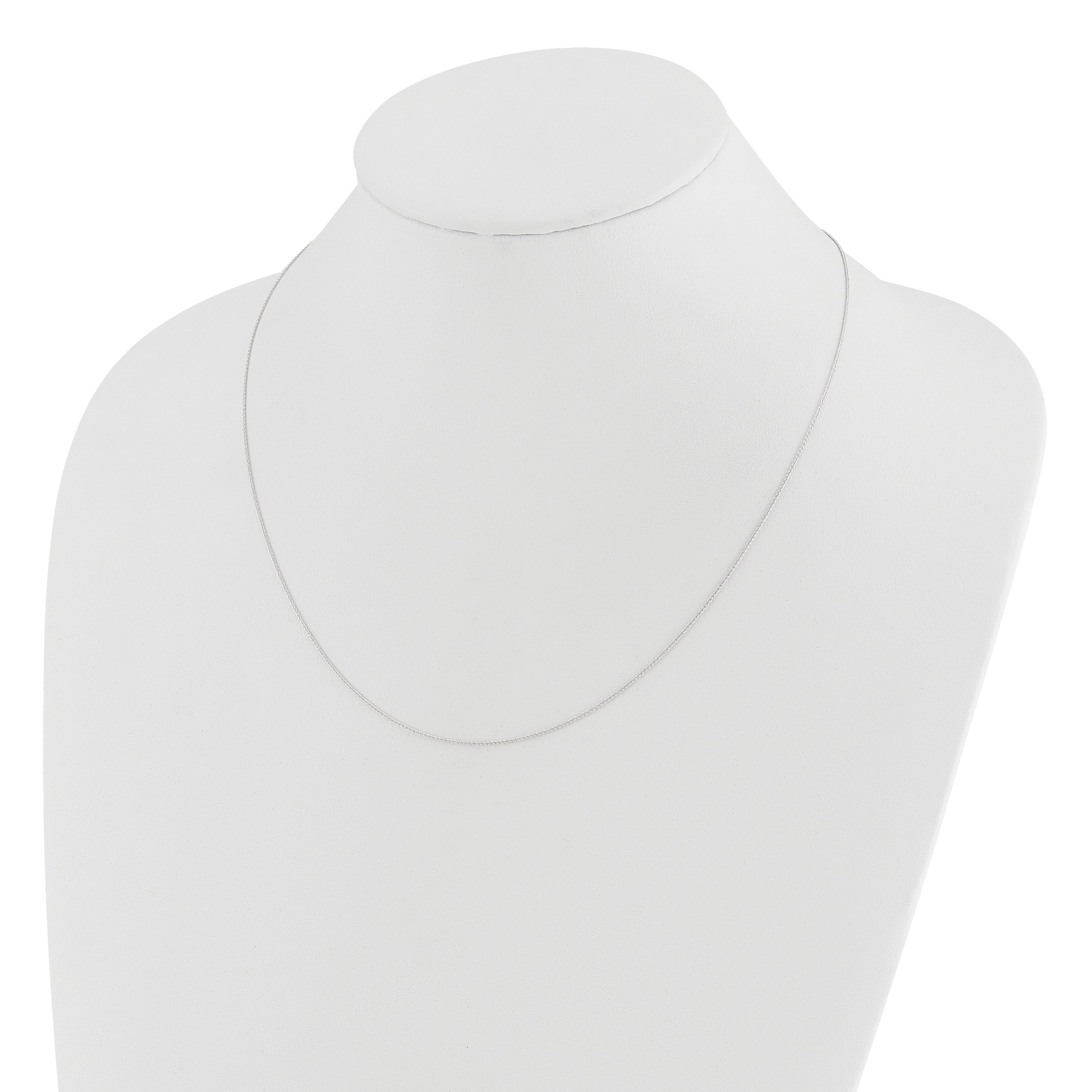 3 Inch 14K White Gold Adjustable .8mm D/C Wheat Chain Necklace