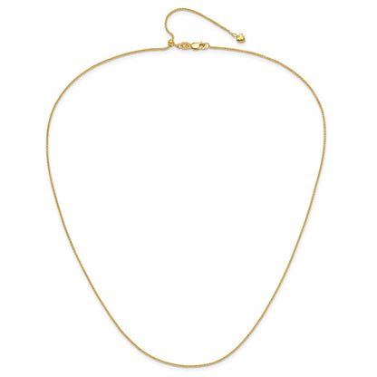 26 Inch 14K Yellow Gold Adjustable .95mm D/C Wheat Chain Necklace