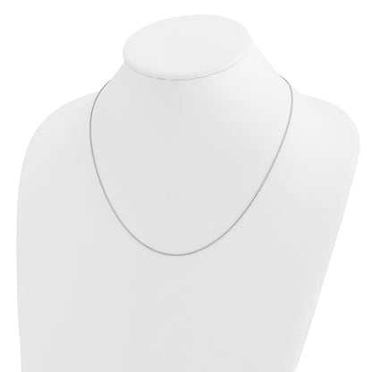 3 Inch 14K White Gold Adjustable .95mm D/C Wheat Chain Necklace