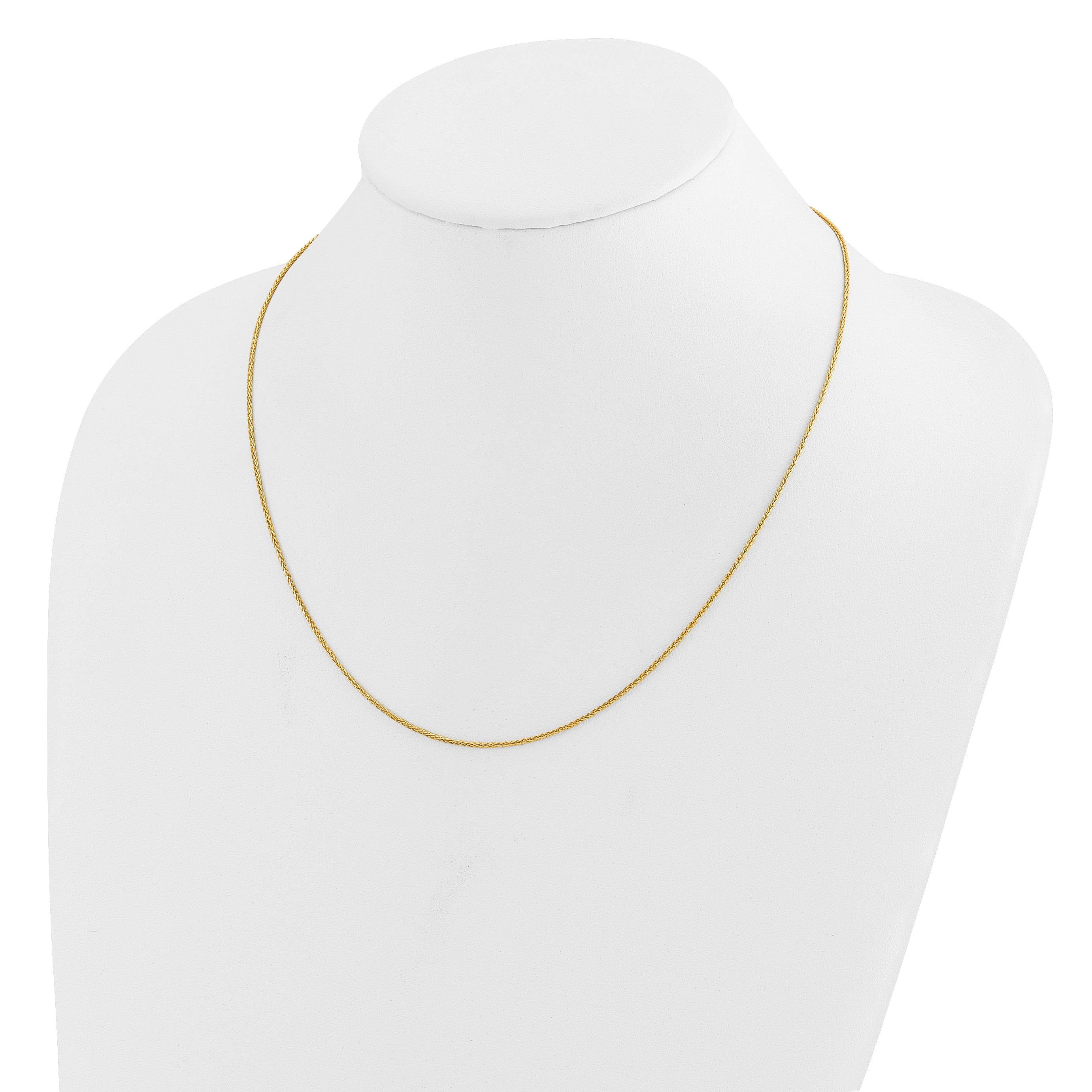 22 Inch 14K Adjustable 1.2mm D/C Wheat Chain Necklace