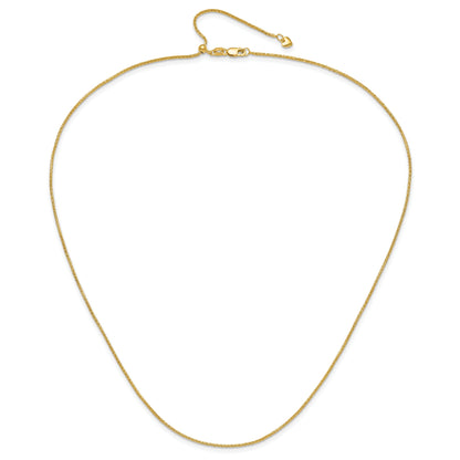 22 Inch 14K Adjustable 1.2mm D/C Wheat Chain Necklace