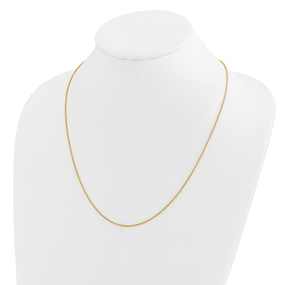 26 Inch 14K Yellow Gold Adjustable 1.2mm D/C Wheat Chain Necklace