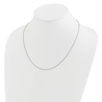 22 Inch 14K White Gold Adjustable 1.2mm D/C Wheat Chain Necklace