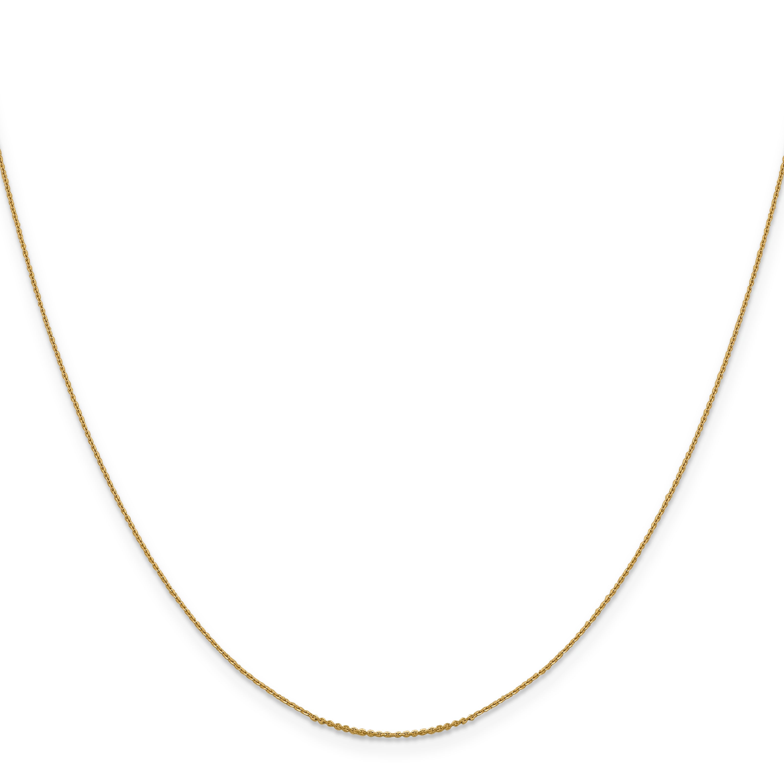 22 Inch 14K Yellow Gold .85 mm D/C Cable Chain Necklace